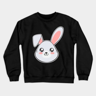 Cute Easter Bunny Face Graphic Crewneck Sweatshirt